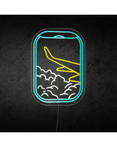 Plane Window View Neon Sign