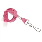 Pink Ribbon Awareness Wide Flat Breakaway Lanyard