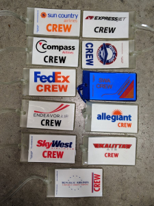 Rubber Crew Tags - Assorted airlines                                                                                                                                                                                                                         